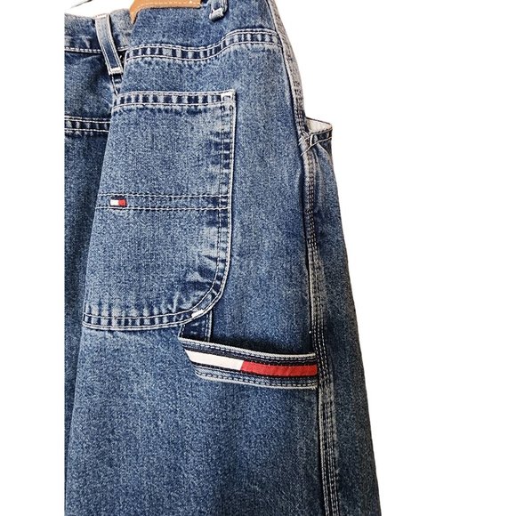Vintage Tommy Hilfiger Wide Leg Carpenter Jeans Size 16 - Picture 1 of 9